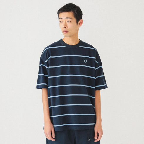 FRED PERRY × BEAMS Border Oversize Pique T-shirts Navy